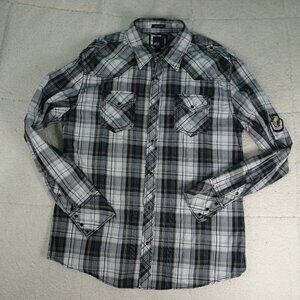 BKE Pearl Snap Black/White Bup Athletic Fit XL